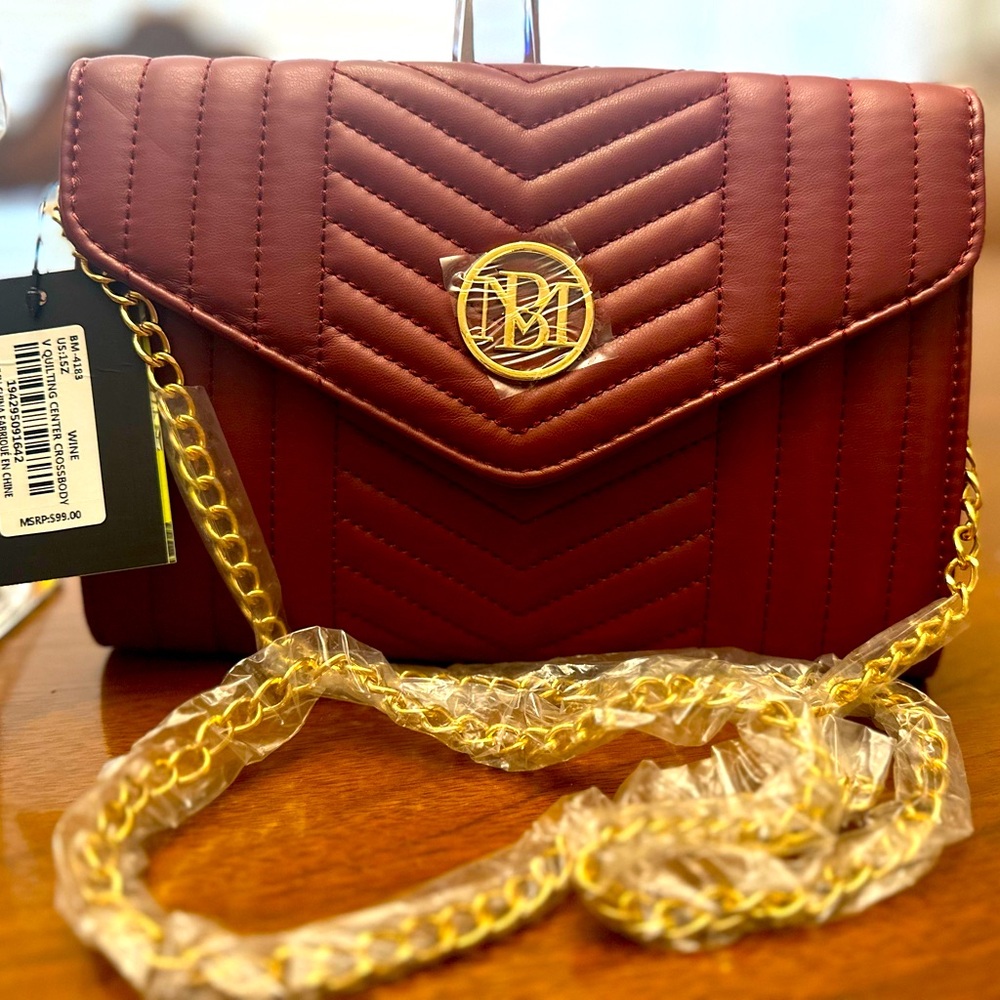 NWT Badgley Mischka Maroon crossbody